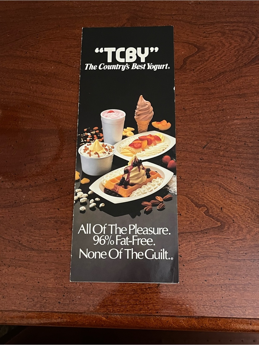 1985 TCBY menu